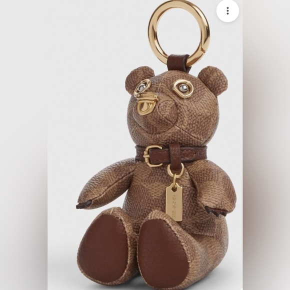 Coach Accessories - Coach Collectible Bear Bag Charm In Signature Canvas